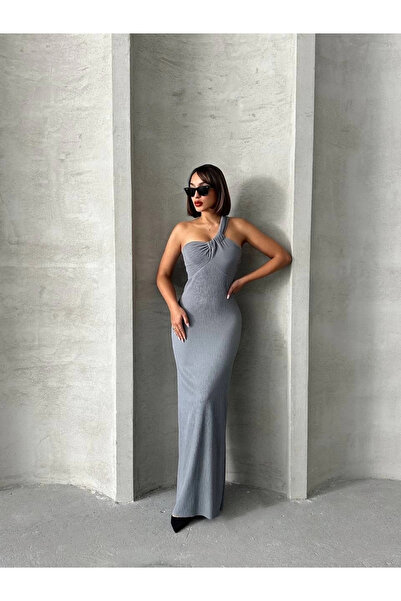 hibiscus One Shoulder Pleated Dress