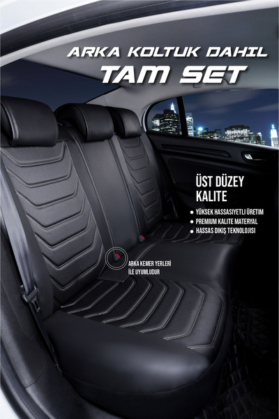 PlusOto Full Orthopedic Anti-Sweat Elegance Series Auto Seat Cover Compatible with All Vehicles Set of 5