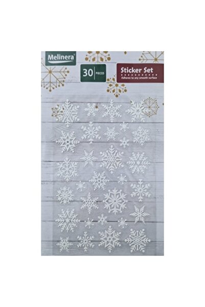 Evolium Set de 30 de autocolante decorative cu fulgi de zăpadă, Evolium, alb