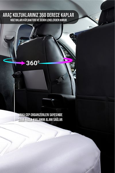 PlusOto Full Orthopedic Anti-Sweat Elegance Series Auto Seat Cover Compatible with All Vehicles Set of 5