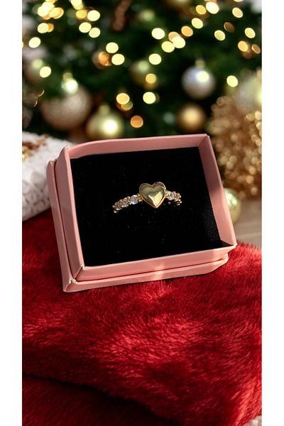 İNN JEWELLERY Steel Ring Tarnish-Free Adjustable Heart Figured (2 Years Importer Guarantee)
