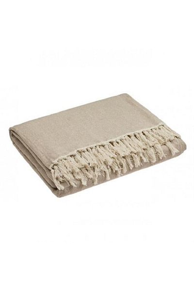 OEM Decorative cotton throw for 3-seater sofa, size 280x170 cm, Beige