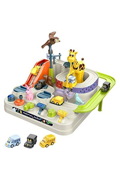 COOYA Car Rescue Adventure Toys Kids Car Toys for Boys Race Tracks for Toddler Zoo Ramp Vehicle Race Car G