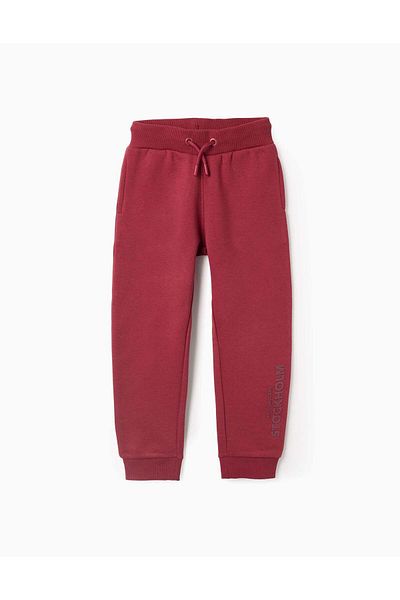 Ziddy Brushed Joggers for Boys 'Stockholm', Dark Red