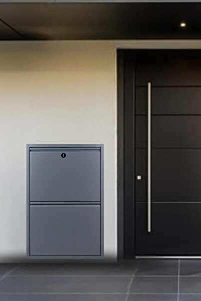 Arinna 2'li Kilitli Antrasit Metal Ayakkabılık