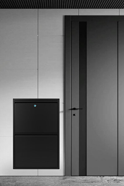 Arinna 2'li Kilitli Siyah Metal Ayakkabılık