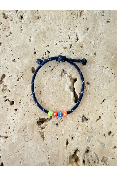 TAKI BY EKİN Kalın ipli, asansör sistem ayarlı kişiye özel isimli bileklik