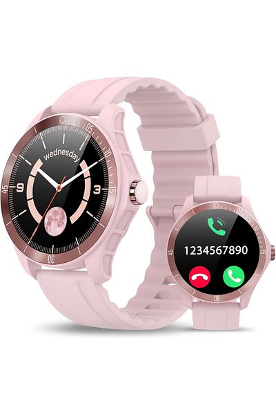 Smart Vibe Wi8™ WATCH - AMOLED Smartwatch Apel Bluetooth, 100+ Moduri Sport, Monitorizare 24/7, Pink