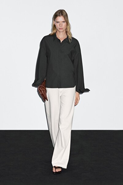 Massimo Dutti Bol kesim %100 pamuklu poplin gömlek