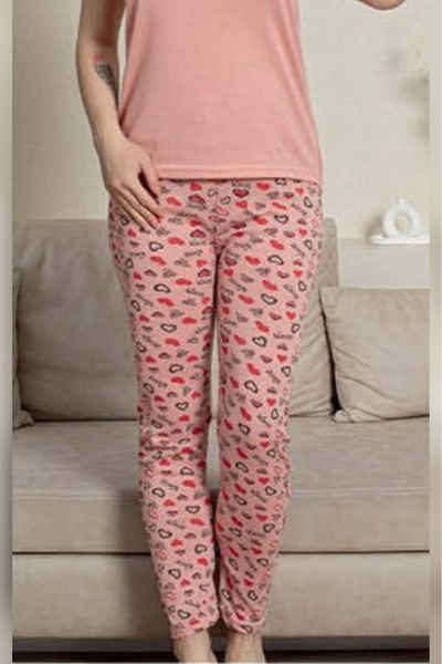 Farya Home Ecodream Short Sleeve Patterned Economic Women's Pajama Set