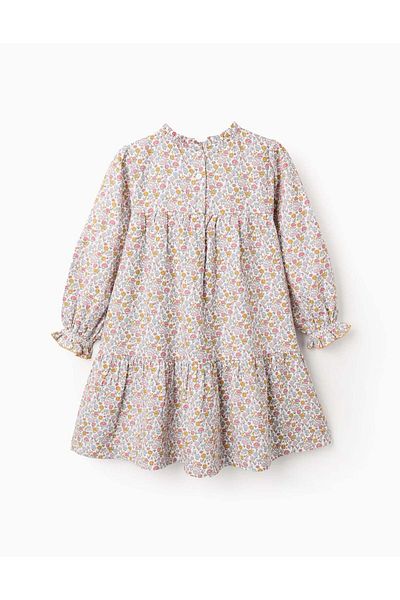 Ziddy Floral Cotton Dress for Girls, Multicolour