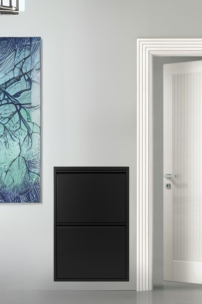 Arinna 2'li Siyah Metal Ayakkabılık