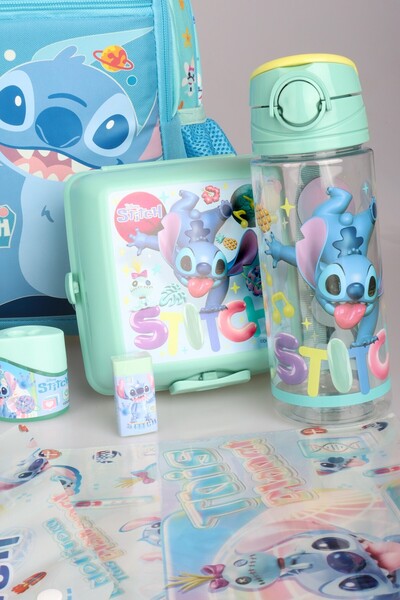 DEKOMUS "Licensed Stitch with Decomus" "Galaxy Pop Collection" Full Stationery School Set School Bag, with Thermoses