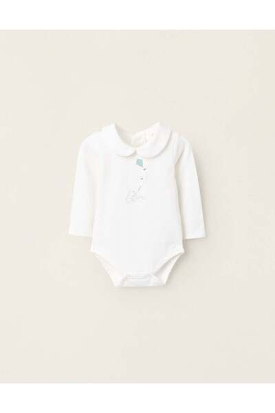 Ziddy Bodysuit with Peter Pan Collar for Newborns 'Winnie the Pooh', White