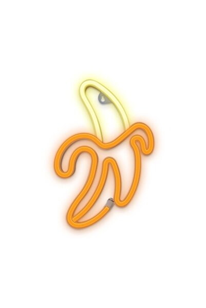 Autentic Lumină LED în formă de banană, galben-portocaliu, 90 x 23 x 308 mm