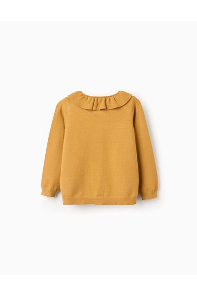 Ziddy Fine Cardigan with Ruffles for Girls, Yellow