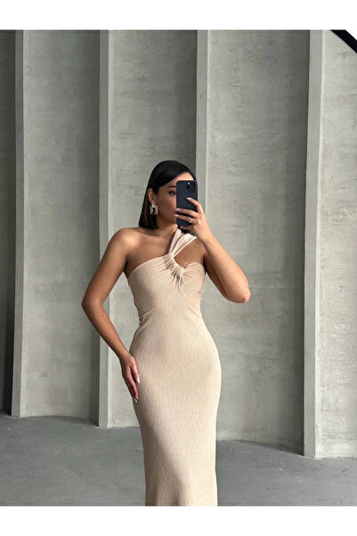 hibiscus One Shoulder Pleated Dress