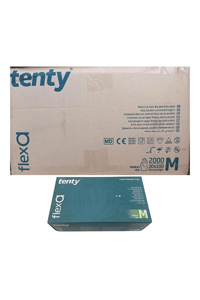 Tenty - Inspection Gloves Flexs a Powder Free Latex Medium 20 Pack of 100