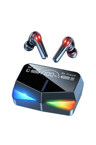OEM Intelligent Wireless Bluetooth Headphones with Powerbank - TWS-EM-M28, RGB, Zero Delay, Hi-Fi Sound