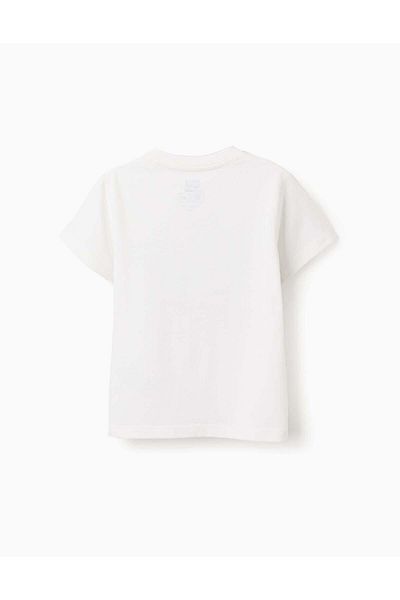 Ziddy Cotton T-shirt with Print for Boys 'Avengers', White