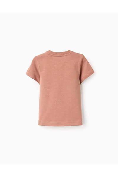 Ziddy Cotton Jersey T-shirt for Baby Boys 'Eyes', Brown