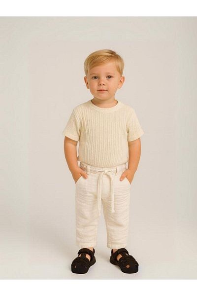 Zekids Boy's Woven Elastic Waist Trousers