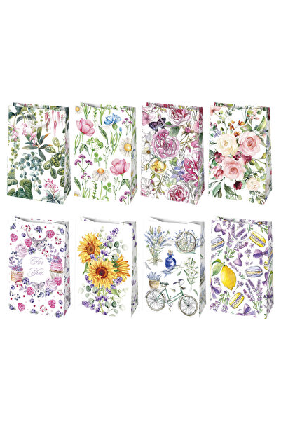 Colour Комплект от 10 хартиени подаръчни торбички с надпис „Цветя на веселиет...
