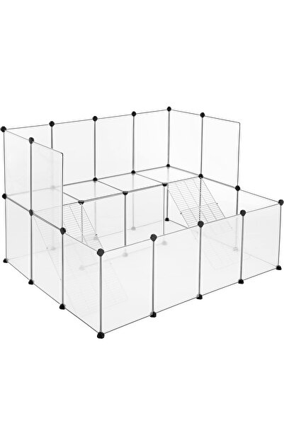 OEM SONGMICS Small Animal Cage, Plastic, Modular DIY, 143x108x92cm, White