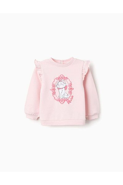 Ziddy Cotton Sweatshirt with Ruffles for Newborn Girls 'Marie', Pink