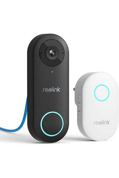 ReoLink كاميرا فيديو باب جرس POE - زاوية 180 درجة، كاميرا أمان IP خارجية بدقة 2K مع جرس