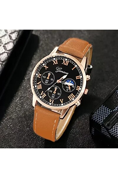 Feronnucci Men's Wristwatch Leather Band Calendar Sports Analog Watch St-629