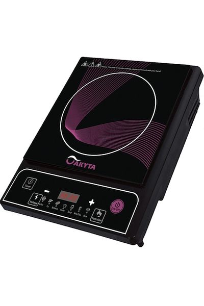 Akyta A3B Induction Hob, 2000W, Single Burner, 5m Cable, 8 Power Levels, Black
