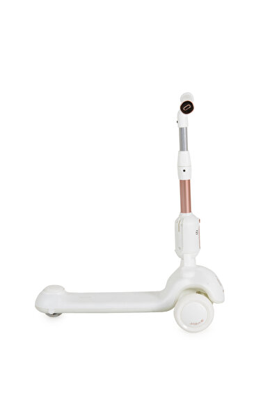 byox Trotineta pentru copii Velvet Royal White 2in1 cu scaunel detasabil,Suport picioare incorporat,