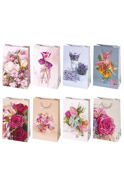Colour Bouquets Flower paper gift bag, gift bag 16x24x7 cm
