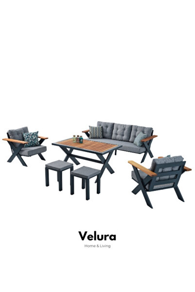 Velura Home & Living Mercan Bahçe Takımı - Gri