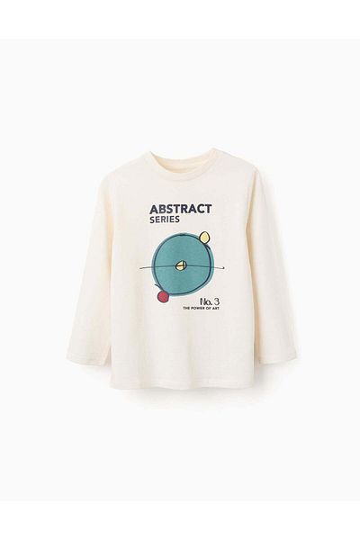 Ziddy Long Sleeve T-Shirt for Boys 'The Abstract Series', Beige