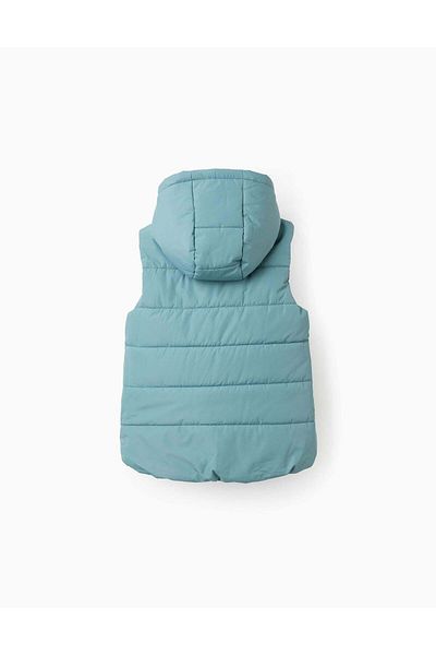 Ziddy Padded Gilet with Hood for Boys, Aqua Green