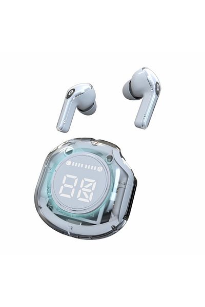 OEM Smart Bluetooth TWS Earbuds AIR39, LED Display, Universal Compatibility, 25ms Latency, Silver