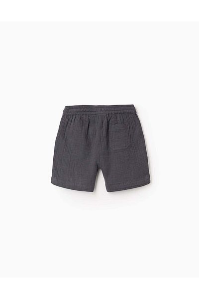 Ziddy Bamboula Shorts with Drawstring for Baby Boys, Grey