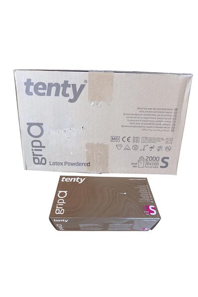 Tenty - Inspection Gloves a Powdered Latex Small 20 Pack of 100