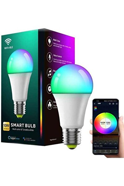 Saharaz مصباح ذكي 10 وات يعمل بتقنية واي فاي وبلوتوث، مع مساعد أليكسا وجوجل و...