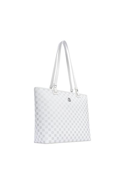 CENGİZ PAKEL Cengiz Pakel Monogram Women's Hand - Shoulder Bag - 7602 - White