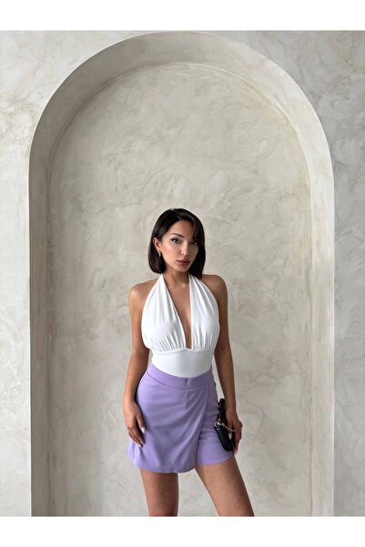 hibiscus Cover Shorts Skirt Lilac S208