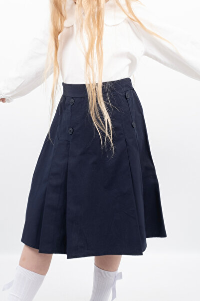 Vauva Дівчача шкільна спідниця з ґудзиками, детально оздоблена, для дівчаток віком 6-11 років, поплін