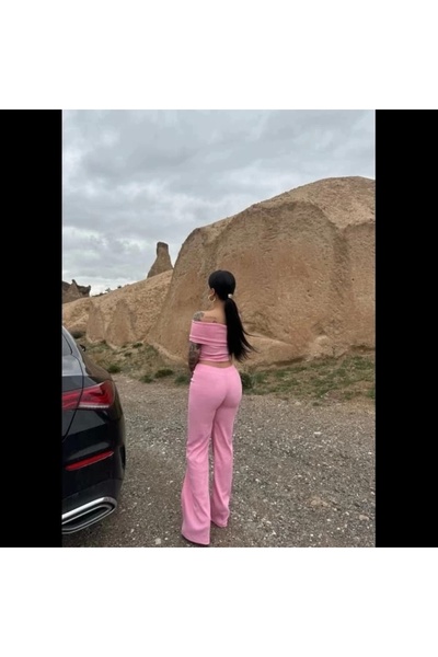 hibiscus Madonna Collar Loose Wide Leg Pants Suit