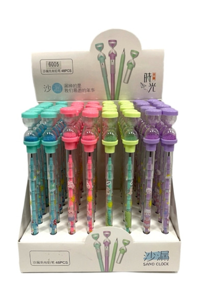 Modellino 48 Adetli Paket Toptan Kum Saatli Yumurtlayan Kurşun Kalem