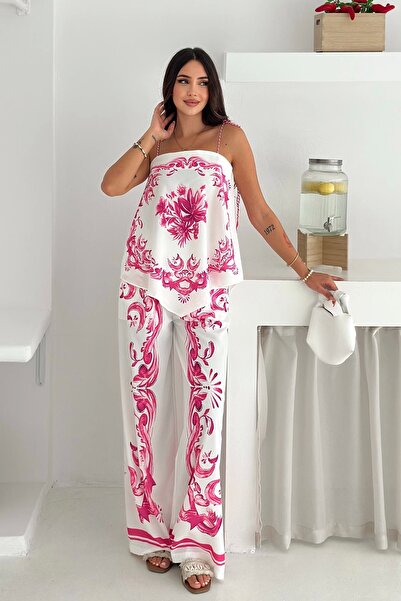 AsprinFashion Costum dublu cu model din țesătură Jessica importat roz