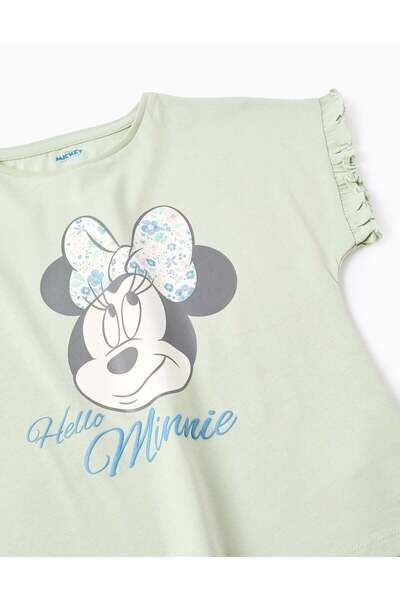 Ziddy Cotton T-shirt with Ruffles for Girls 'Minnie', Green