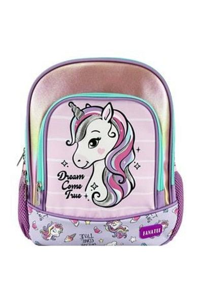 OEM Ghiozdan pentru grădiniță, liliac, roz, holografic, cu sclipici, unicorn - Fanatee