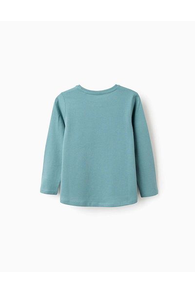 Ziddy Pack of 2 Long Sleeve T-shirts for Girls 'Abstract', White/Green